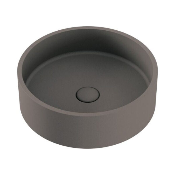 Fienza Jada Concrete Round Basin Above Counter 390 x 120mm Warm Grey