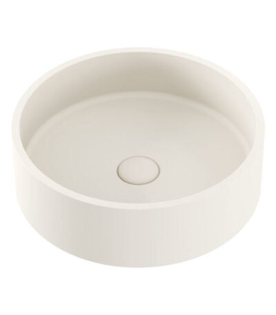 Fienza Jada Concrete Round Basin Above Counter 390 x 120mm Warm White