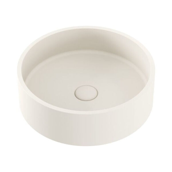Fienza Jada Concrete Round Basin Above Counter 390 x 120mm Warm White