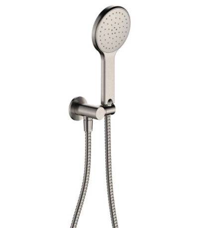 Fienza Kaya Hand Shower Round Plate Brushed Nickel