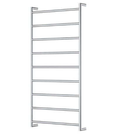 Fienza Kaya Round Heated Towel Rail 600X1200X100mm 9 Bars Chrome