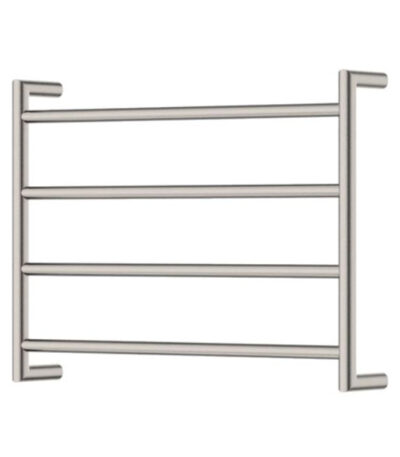 Fienza Kaya Round Heated Towel Rail 600X450X100mm 4 Bars Brushed Nickel