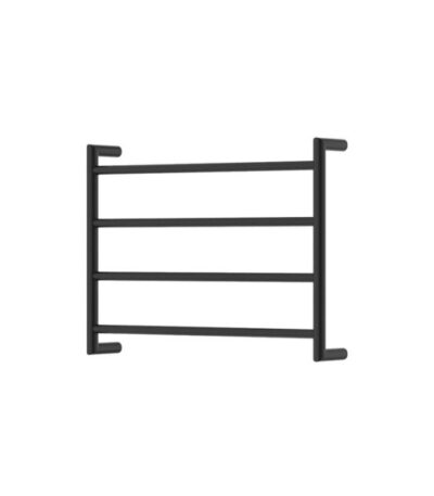 Fienza Kaya Round Heated Towel Rail 600X450X100mm 4 Bars Matte Black