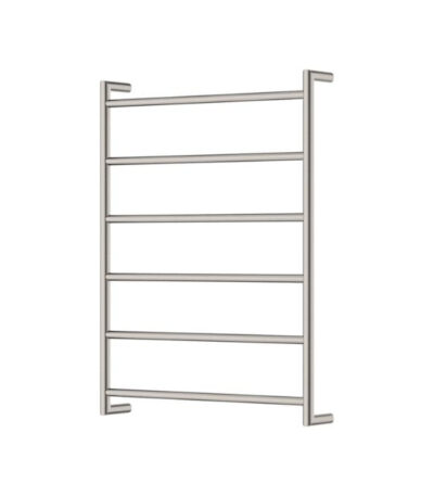 Fienza Kaya Round Heated Towel Rail 600X800X100mm 6 Bars Brushed Nickel