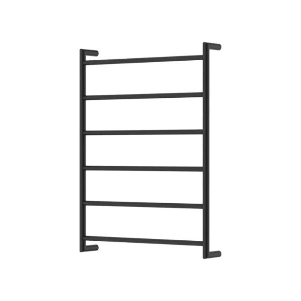 Fienza Kaya Round Heated Towel Rail 600X800X100mm 6 Bars Matte Black