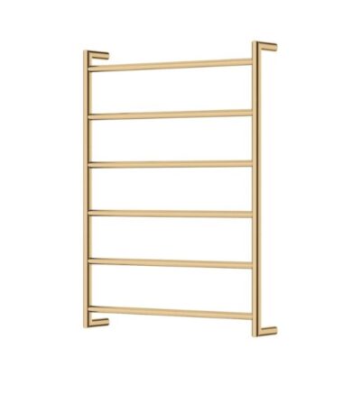 Fienza Kaya Round Heated Towel Rail 600X800X100mm 6 Bars Urban Brass