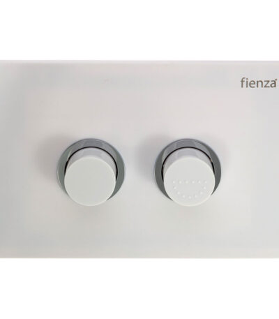 Fienza R&T Care Raised Button Flush Plate, Gloss White