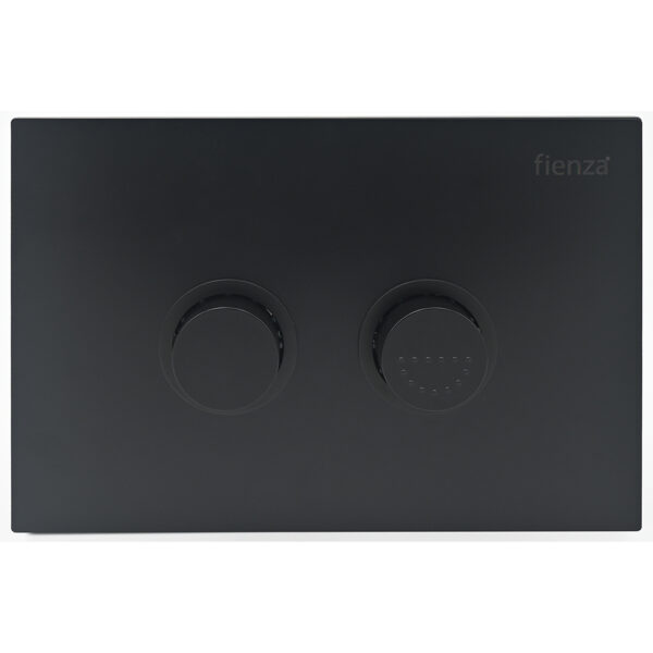 Fienza R&T Care Raised Button Flush Plate, Matte Black