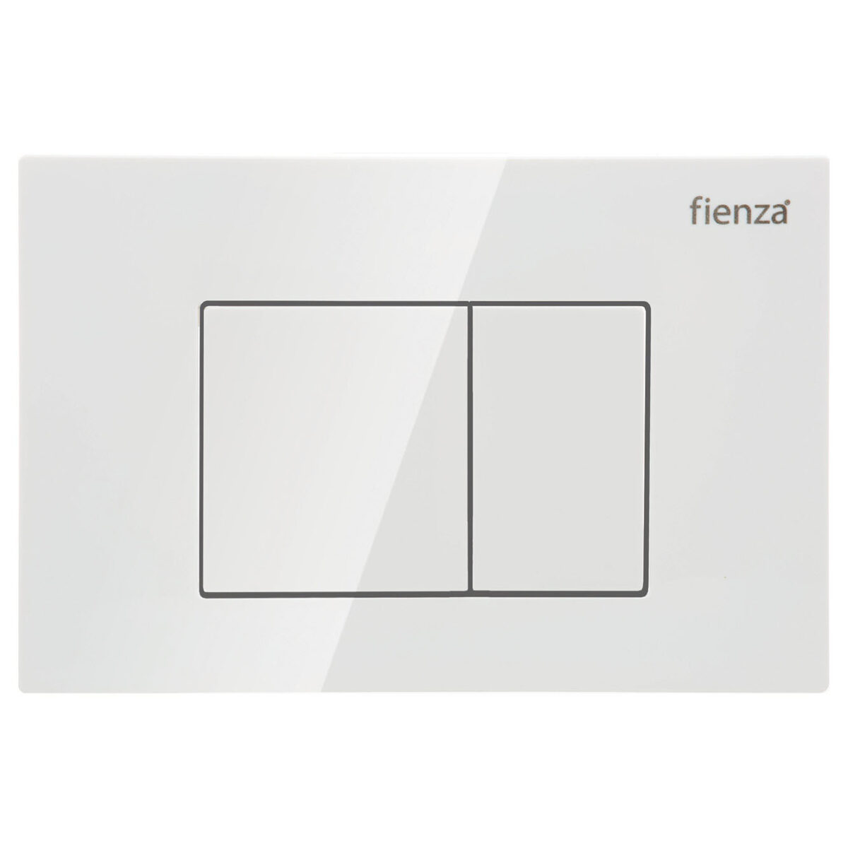 Fienza R&T Rectangular Button Flush Plate, Gloss White