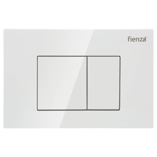 Fienza R&T Rectangular Button Flush Plate, Gloss White
