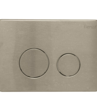 Fienza R&T Round Button Flush Plate, Brushed Nickel