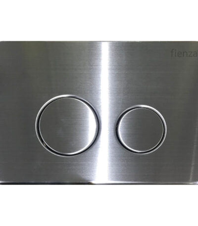 Fienza R&T Round Button Flush Plate, Brushed Stainless Steel