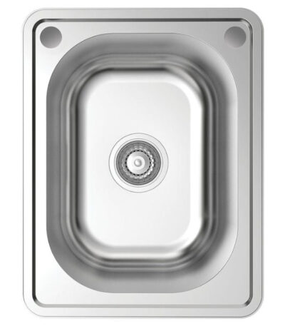Fienza Tiva Laundry Sink Small Topmount 22L 2TH 500X390X200mm Includes Flexible Bypass Kit
