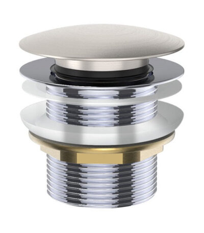 Fienza Universal Pull-Out/Pop-Up Brass Cap Bath Waste Non Overflow Brushed Nickel