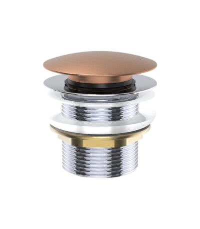 Fienza Universal Pull-Out/Pop-Up Brass Cap Bath Waste Non Overflow Brushed Copper