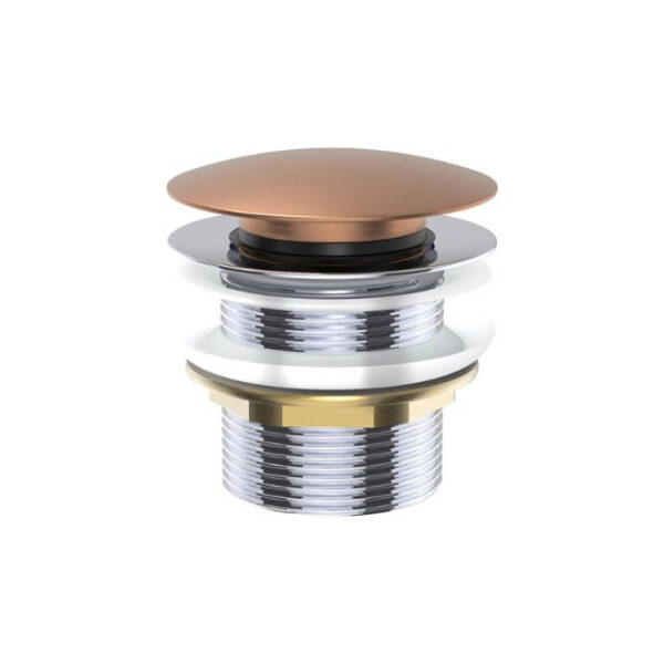Fienza Universal Pull-Out/Pop-Up Brass Cap Bath Waste Non Overflow Brushed Copper