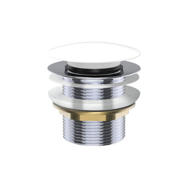 Fienza Universal Pull-Out/Pop-Up Brass Cap Bath Waste Non Overflow Gloss White