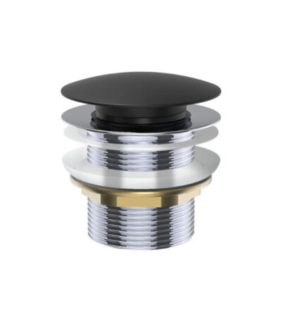 Fienza Universal Pull-Out/Pop-Up Brass Cap Bath Waste Non Overflow Matte Black