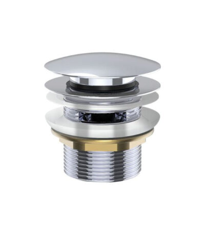 Fienza Universal Pull-Out/Pop-Up Brass Cap Bath Waste with Overflow Chrome
