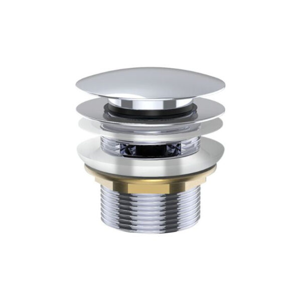 Fienza Universal Pull-Out/Pop-Up Brass Cap Bath Waste with Overflow Chrome