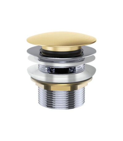 Fienza Universal Pull-Out/Pop-Up Brass Cap Bath Waste with Overflow Urban Brass