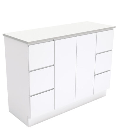 Fingerpull Gloss White 1200 Cabinet on Kickboard