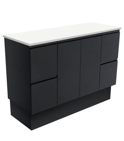 Fingerpull Satin Black 1200 Cabinet on Kickboard