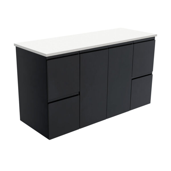 Fingerpull Satin Black 1200 Wall-Hung Cabinet