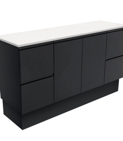 Fingerpull Satin Black 1500 Cabinet on Kickboard