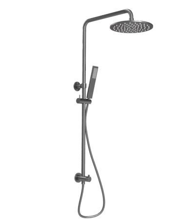 Finley Shower Rail Set - Brushed Gunmetal