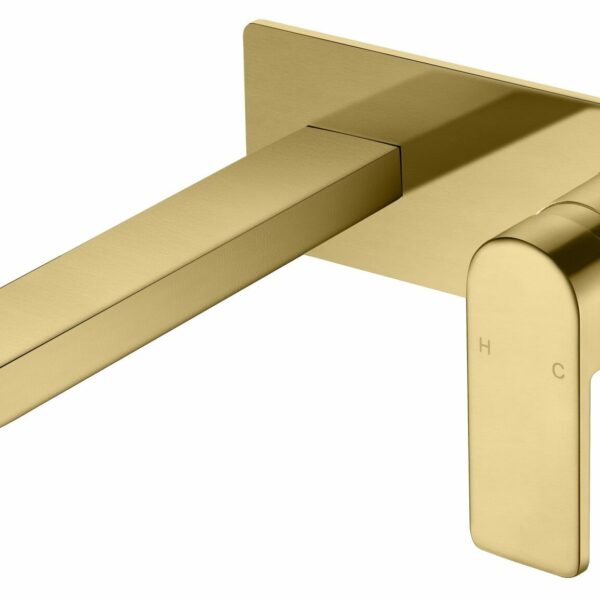 Flores Wall Basin Mixer - Brushed Gold | HYB135-601BG