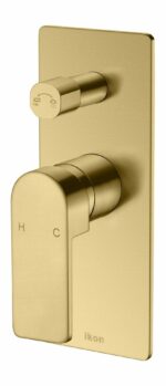 Flores Wall Mixer With Diverter - Brushed Gold | HYB135-501BG