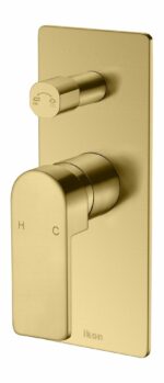 Flores Wall Mixer With Diverter - Brushed Gold | HYB135-501BG