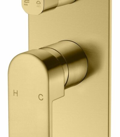 Flores Wall Mixer With Diverter - Brushed Gold | HYB135-501BG