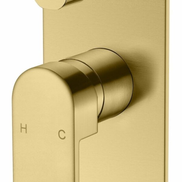 Flores Wall Mixer With Diverter - Brushed Gold | HYB135-501BG