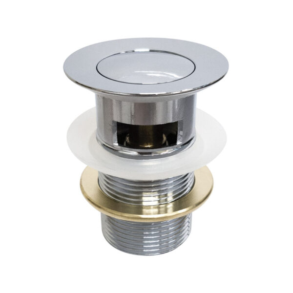 Flush Pop-Up Waste, 40mm with Overflow, Chrome