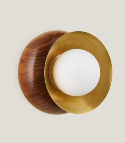 Fluxwood Sibling Timber Wall Light - Brass
