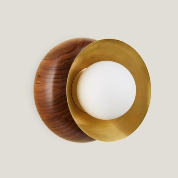 Fluxwood Sibling Timber Wall Light - Brass