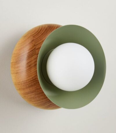 Fluxwood Sibling Timber Wall Light - Green