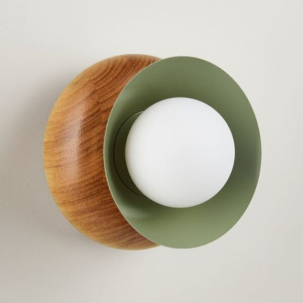 Fluxwood Sibling Timber Wall Light - Green