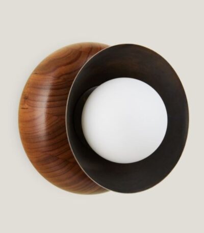 Fluxwood Sibling Timber Wall Light - Slate Patina