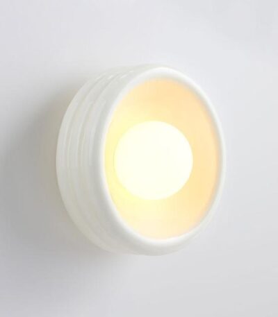 Fluxwood Silo Ceramic Wall Light - Gloss White