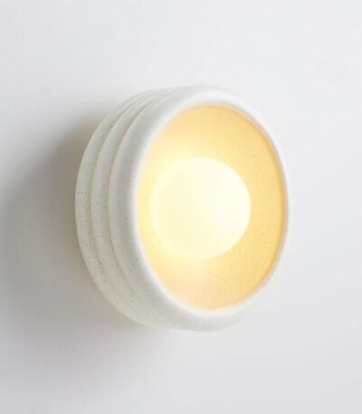 Fluxwood Silo Ceramic Wall Light - Speckled White