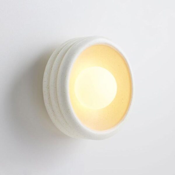 Fluxwood Silo Ceramic Wall Light - Speckled White