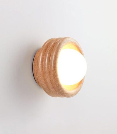 Fluxwood Silo Timber Mini Sconce Wall Light - American Oak