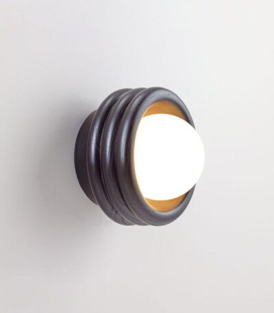 Fluxwood Silo Timber Mini Sconce Wall Light - Black Oak