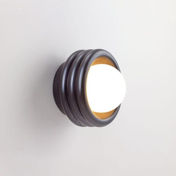 Fluxwood Silo Timber Mini Sconce Wall Light - Black Oak