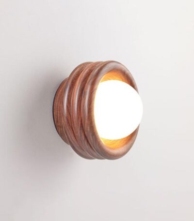 Fluxwood Silo Timber Mini Sconce Wall Light - Walnut