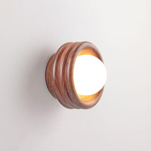 Fluxwood Silo Timber Mini Sconce Wall Light - Walnut