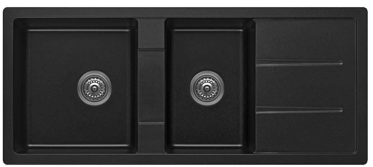 Fomos Sink 1160 x 500mm - Black | Bella Vista - SNK-11650DN-BLK